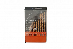 Набор сверл по металлу НС42 от 2 до 8 шаг 0,5, 13шт. Р6М5 TiN